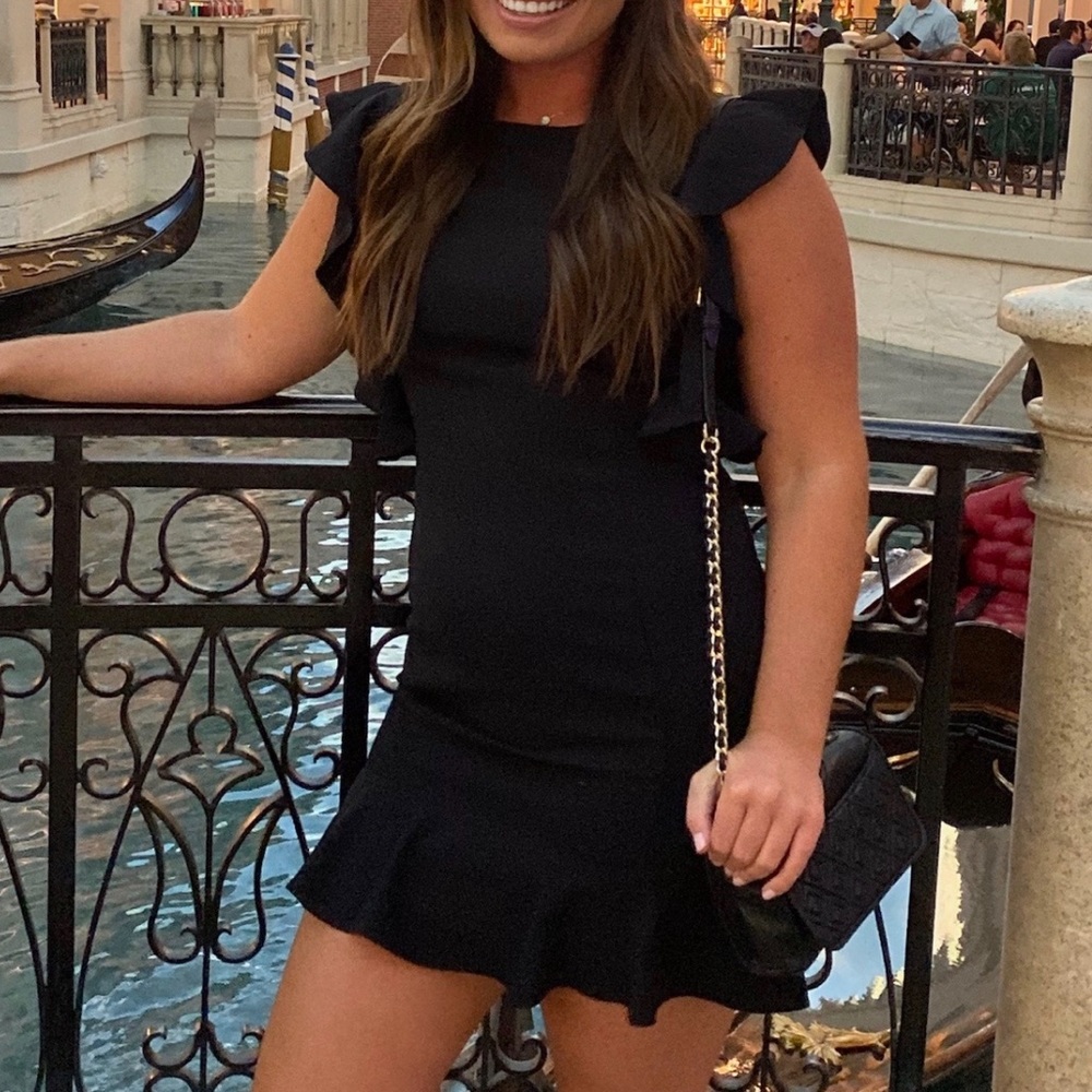 Black flounce dress